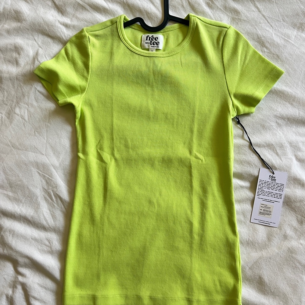 Neon Green Ribbed Tee